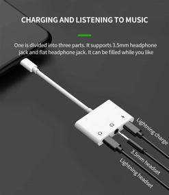 img 3 attached to 🎧 Multi-functional Headphone Adapter Dongle: Lightning to 3.5mm AUX Audio Jack, Charger Extender, and Splitter for iPhone 11 12 Mini Pro Max XS XR X SE2 7 8 Plus, Compatible with iPad Air - Cable Converter