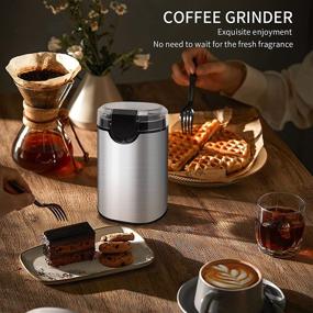 img 1 attached to ☕️ Keenstone Electric Coffee Grinder - Stainless Steel Spice Mill with Silent Motor and Cleaning Brush - for Grinding Coffee Beans, Spices, Pepper, Herbs, and Nuts - 150W 70g (2.5oz) Capacity