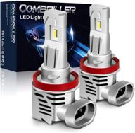 combriller h8/h9/h11 led headlight bulbs 6500k white same oem size wireless conversion kit - high & low beam headlamp, 12000lm per set (pack of 2) logo