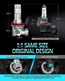 img 2 attached to Combriller H8/H9/H11 LED Headlight Bulbs 6500K White Same OEM Size Wireless Conversion Kit - High & Low Beam Headlamp, 12000lm Per Set (Pack of 2)