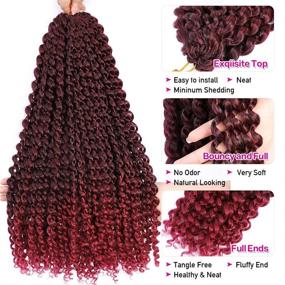 img 1 attached to YOLAMI Passion Twist Crochet Hair 18inch 7 Packs Water Wave Passion Twist Braiding Hair - Ombre Long Bohemian Curls Crochet Braids for Passion Twist Synthetic Hair Extensions (M1B/BUG)" "YOLAMI Прическа По-Страстный Вихрь, Крючком 18 Дюймов, 7 Пачек Вода-Волны По-Страстный Вихрь Косички - Омбре Длинные Богемные Кудри По-Страстный Вихрь Затяжных Волос из Синтетического Волоса (M1B/ПОМИДОРКА)