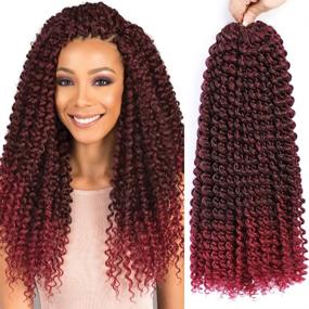 img 4 attached to YOLAMI Passion Twist Crochet Hair 18inch 7 Packs Water Wave Passion Twist Braiding Hair - Ombre Long Bohemian Curls Crochet Braids for Passion Twist Synthetic Hair Extensions (M1B/BUG)" "YOLAMI Прическа По-Страстный Вихрь, Крючком 18 Дюймов, 7 Пачек Вода-Волны По-Страстный Вихрь Косички - Омбре Длинные Богемные Кудри По-Страстный Вихрь Затяжных Волос из Синтетического Волоса (M1B/ПОМИДОРКА)