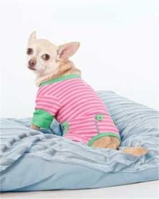 img 1 attached to 👚 Medium Pink and Green Striped PJ's by Fashion Pet