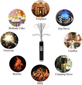 img 2 attached to 🕯️ USB Rechargeable Candle Lighter: Electric Arc Flameless Lighter for BBQ, Grilling, Camping Stove - Windproof and Long-lasting - Black