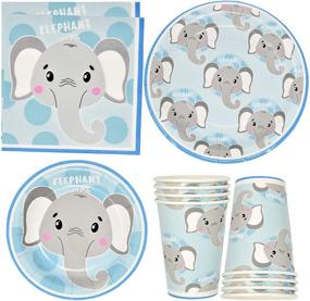 img 4 attached to Elephant Tableware Elephants Disposable Dinnerware