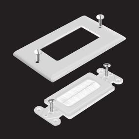 img 1 attached to 🔌 TOPGREENER Bristled Brush Wall Plate with Decorator Wall Plate - Pass-Through Insert for Low Voltage Cables - 2Pack, White