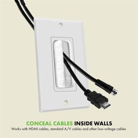 img 2 attached to 🔌 TOPGREENER Bristled Brush Wall Plate with Decorator Wall Plate - Pass-Through Insert for Low Voltage Cables - 2Pack, White