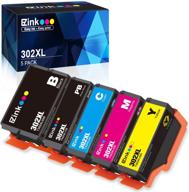 🖨️ e-z ink (tm) remanufactured ink cartridge replacement for epson 302xl 302 t302xl t302 (5 pack) - compatible with expression premium xp-6000 xp6000 xp-6100 printer logo