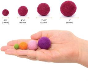 img 1 attached to 🧶 Glaciart One Felt Pom Poms - 240 Pcs in 4 Sizes (1cm, 1.5cm, 2cm, 2.5cm) - Handmade Wool Balls in 60 Colors (Red, Pink, Blue, Yellow, Black, Pastel & More) - Bulk Small Puff for Felting & Garland