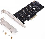 dual m.2 pcie adapter - m2 ssd nvme and sata (b key) 22110 2280 2260 2242 2230 to pci-e 3.0 x 4 host controller expansion card with low profile bracket for desktop pci express slot logo