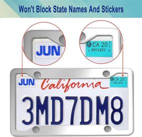 img 2 attached to Enhanced Style and Durability: Stainless Steel License Plate Frame 2-Pack with Screws and Chrome Caps