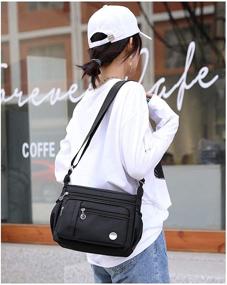 img 1 attached to 👜 Универсальная и стильная плечевая сумка-мессенджер с водонепроницаемостью - Элегантная черная женская сумка и кошелек в коллекции сумок Хобо