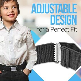 img 1 attached to 👔 Boys' Silver Square Accessories with Elastic Adjustable Stretch