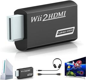img 1 attached to 🎮 Wii HDMI Converter Adapter: Goodeliver Wii to HDMI 1080p Connector Output Video with 3.5mm Audio - Supports All Wii Display Modes, Black