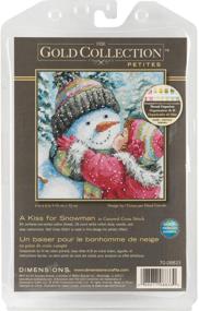 img 1 attached to 🧶 DIMENSIONS 'A Kiss for Snowman' Cross Stitch Kit - 18 Count White Aida, 6" x 6" - Shop Now!