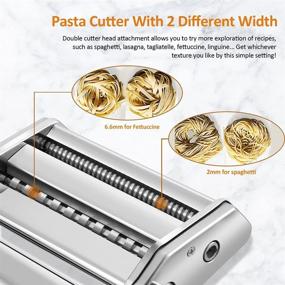 img 2 attached to 🍝 Stainless Steel Manual Pasta Maker - Soldow 150 Roller Machine with Adjustable Thickness for Homemade Spaghetti, Fettuccini, Lasagna - Includes 2 in 1 Cutter, Removable Handle, and Clamp