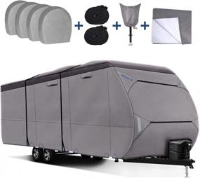 img 4 attached to 🏕️ RVMasking 500D Top Waterproof Travel Trailer Cover RV Cover for 26'1" - 28'6" RV Camper Motorhome with Tire & Tongue Jack Covers - Ultimate Protection for RV Owners