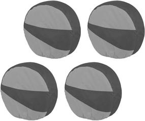 img 4 attached to 🚗 Explore Land Durable Tire Covers Set of 4 - Heavy Duty Wheel Protectors for RV, Jeep, Motorhome, SUV, Travel Trailer (Black & Gray, 23-25.75 inches)