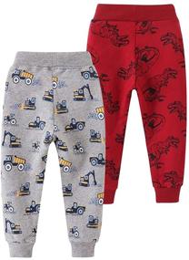 img 3 attached to 🦖 AQEACARMON Boys' Clothing and Pants - Toddler Dinosaur Drawstring Sweatpants