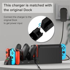 img 3 attached to 🔌 Nintendo Switch Joy Con and Pro Controller Charging Dock with USB 2.0 Plug and Ports - Exclusively for Nintendo Switch Pro Controller
