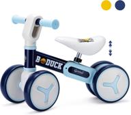 🚲 blue baby balance bike toy for 1-year-old boys and girls | toddler bicycle walker for 12-36 months | no pedal 4-wheel baby bike | ideal baby's 1st christmas and new year gift logo