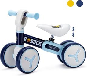 img 4 attached to 🚲 Blue Baby Balance Bike Toy for 1-Year-Old Boys and Girls | Toddler Bicycle Walker for 12-36 Months | No Pedal 4-Wheel Baby Bike | Ideal Baby's 1st Christmas and New Year Gift