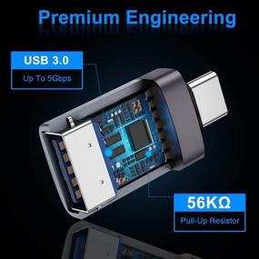 img 2 attached to 🔌 Универсальный адаптер USB C мужской - USB 3.0 женский 3 штуки для MacBook Pro, iPad Air 4, Chromebook, Pixelbook и других устройств.