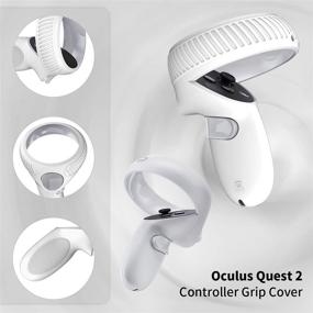 img 2 attached to 🎮 TOLUOHU Oculus Quest 2 Touch Controller Grip Cover - 4 in 1 Silicone Accessories Kit: Handle Sleeve, Shell Protector, Face Silicone Cover, and Protective Lens Cover for Quest 2 Headset