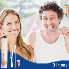 img 1 attached to 🦷 Convenient 50 Pack Disposable Toothbrushes with Toothpaste and Comb for Homeless Individuals - Ideal for Hotels, Air BnBs, Shelters, Nursing Homes, and Charitable Causes