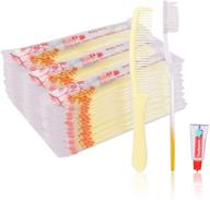 🦷 convenient 50 pack disposable toothbrushes with toothpaste and comb for homeless individuals - ideal for hotels, air bnbs, shelters, nursing homes, and charitable causes logo