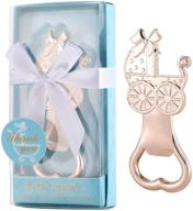 blue carriage baby shower party favors: 12-pack baby bottle openers as return gifts & decorations for guests - boy or girl by partygogo logo