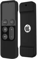 📱 silicone remote cover case - shock proof, compatible with apple tv 4k 4th 5th generation, siri remote controller - black logo