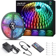 🌈 lyhope 40ft rgb led strip lights: 360 units 5050 led tape lights with rf remote - versatile color changing strip lights for home kitchen, bar, bed, halloween lighting decoration логотип