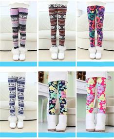 img 1 attached to Csbks Colorful Autumn Girls' Fleece Leggings: Cozy and Stylish Clothing Option for Cooler Seasons