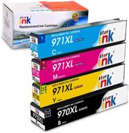 🖨️ starink compatible ink cartridge replacement for hp 970xl 971xl 970 971 xl for officejet pro x576dw x451dw x476dw x551dw x451dn x476dn printer (black cyan yellow magenta, pack of 4) logo