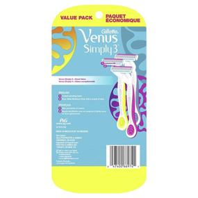 img 3 attached to 💃 Gillette Venus Simply3 Women's Disposable Razors, 8-Pack, Engineered for an Ultra-Close and Comfortable Shave