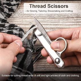 img 1 attached to 🧵 Mini Trimming Nippers - 2 Pieces Sewing Scissors Thread Snippers | Small Embroidery Shears with Rubber Sleeve | Ideal for Sewing, Tailoring, Dressmaking, Crafting, and Fishing Line Cutting