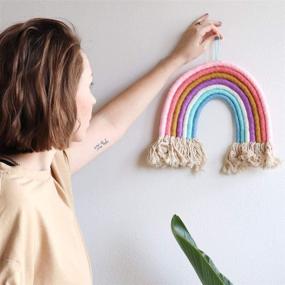 img 2 attached to 🌈 Rainbow Yarn Room Decor Kit: Wall Hanging, Keychains | Kids Crafts 8-13 | Gifts for Teen Girls | Yarn Art Kit Teenage Girl Gifts