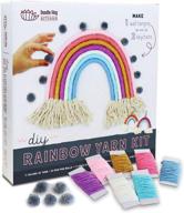 🌈 rainbow yarn room decor kit: wall hanging, keychains | kids crafts 8-13 | gifts for teen girls | yarn art kit teenage girl gifts logo