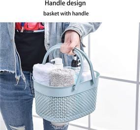 img 1 attached to 🛁 rejomiik Portable Blue Shower Caddy Basket: Plastic Organizer Storage Tote with Handles for Bathroom, College Dorm Essentials, Kitchen, Camp, Gym - Toiletry Bag Bin Box