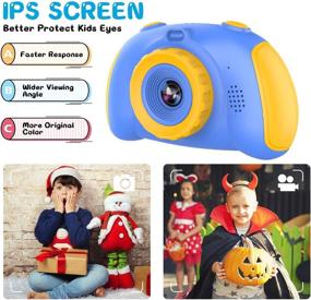 img 2 attached to 📸 Kids Camera for Boys Girls - Upgrade Kids Selfie Camera- Ultimate Birthday Gift for Girls Age 3-9, HD Digital Video Camera for Toddler, Portable Toy for 3-8 Year Old Girls - Includes 32GB SD Card (Blue)