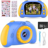 📸 kids camera for boys girls - upgrade kids selfie camera- ultimate birthday gift for girls age 3-9, hd digital video camera for toddler, portable toy for 3-8 year old girls - includes 32gb sd card (blue) logo