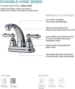 img 2 attached to 💧 Builders Shoppe 2003CP Non Metallic Centerset: Durable and Stylish Bathroom Faucet