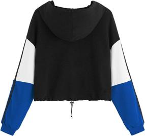 img 3 attached to 👚 SweatyRocks Women's ColorBlock Pullover Crop Top: Trendy Casual Long Sleeve Sweatshirt