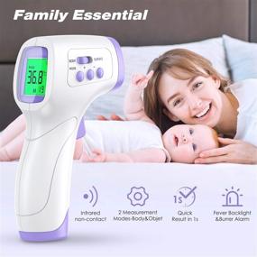 img 2 attached to 🌡️ WISHDREAM Forehead Thermometer: Non Contact Infrared Thermometer for Adults & Kids - LCD Display, Fever Alarm & Instant Readings