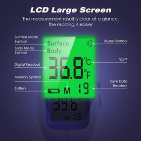 img 3 attached to 🌡️ WISHDREAM Forehead Thermometer: Non Contact Infrared Thermometer for Adults & Kids - LCD Display, Fever Alarm & Instant Readings