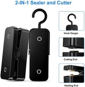 img 3 attached to 2PACK Mini Bag Sealer: Handheld Heat Vacuum Sealers with 2-in-1 Seal & Cutter - Portable and Battery Included