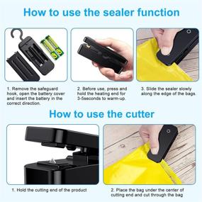 img 2 attached to 2PACK Mini Bag Sealer: Handheld Heat Vacuum Sealers with 2-in-1 Seal & Cutter - Portable and Battery Included