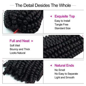 img 2 attached to 🔸 Ronsaen 8 Inch 4 Packs Spring Twist Hair - Real Kanekalon Synthetic Crochet Braids Braiding Hair Extensions, Color #2