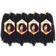 🔸 ronsaen 8 inch 4 packs spring twist hair - real kanekalon synthetic crochet braids braiding hair extensions, color #2 logo